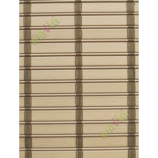 Rollup mechanism beige color with brown stripes color PVC blind